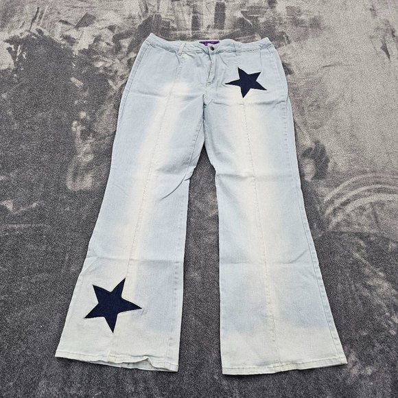 Gypsy Jeans womens size 18/20 (No size tag) hippie cutout patch denim flair hem - Picture 1 of 14